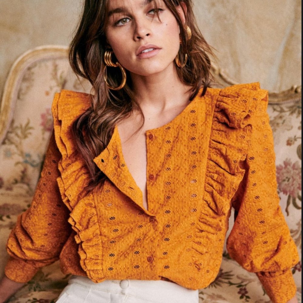 BRAND NEW Sézane Boby Blouse (Safran)